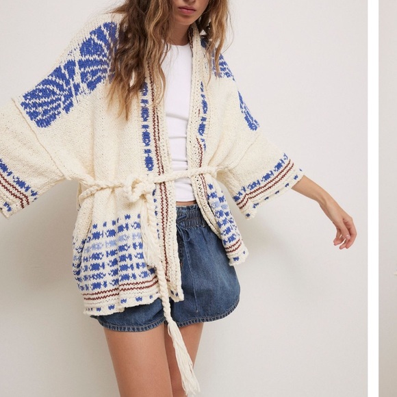NWT Free People Shell Patterned Cardi XS